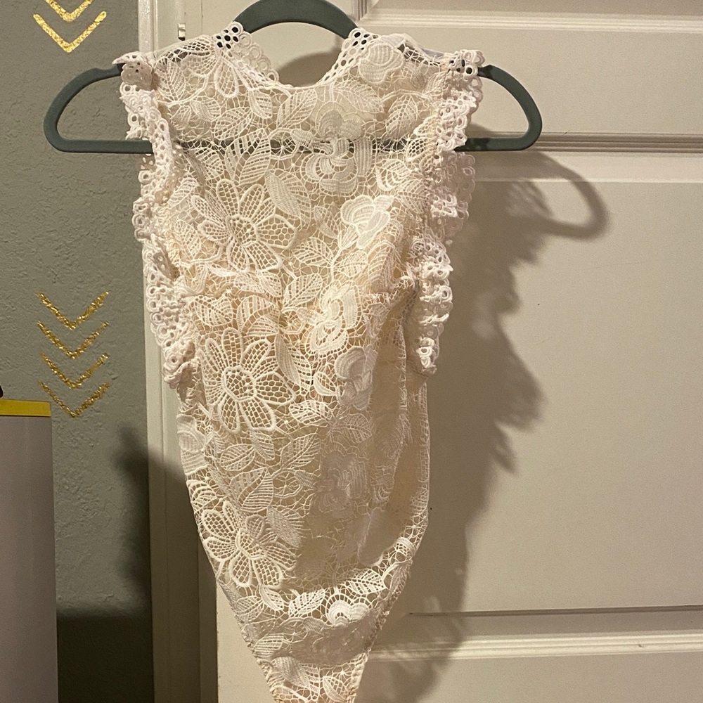Victoria's Secret Cream Lace Bodysuit